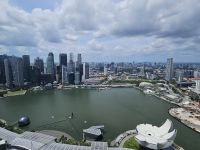 Blick vom Marina Bay Sands Hotel