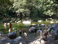 Badevergnügen im Strom Schlucht Moosmann Gorge