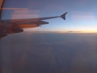 Sonnenaufgang auf Rückflug kurz vor Landung in Frankfurt