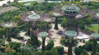Singapur, Blick vom Sky Observation Deck auf Gardens by the Bay