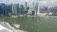Singapur, Blick vom Sky Observation Deck des Marina Bay Sands Hotels