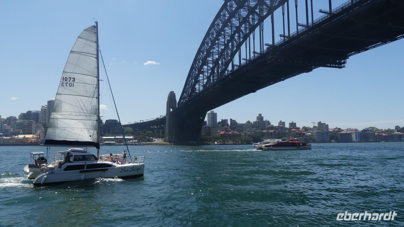 unser erster Tag in Sydney, Halt an der Harbour Bridge