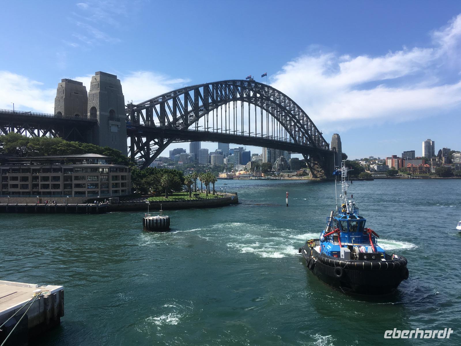 Einschiffung auf der Sun Princess - Blick auf die Harbour Bridge