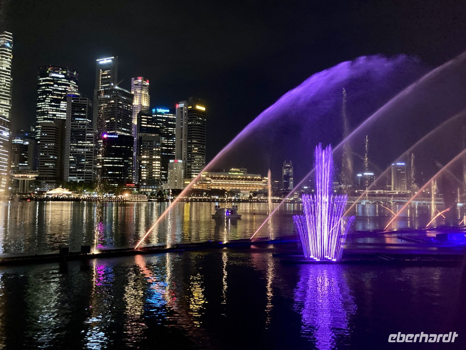 Lichtershow am Marina Bay Sands Hotel