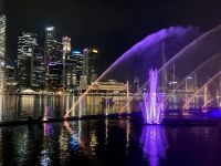 Lichtershow am Marina Bay Sands Hotel