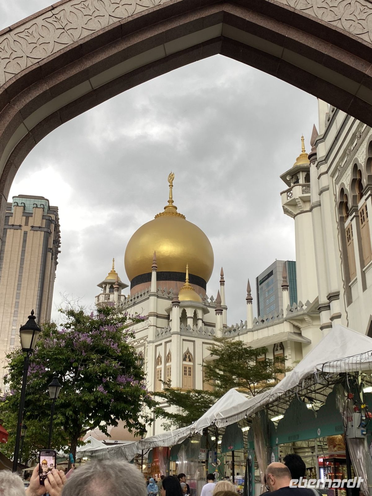 Blick auf die Moschee im Arabischen Viertel im Singapur