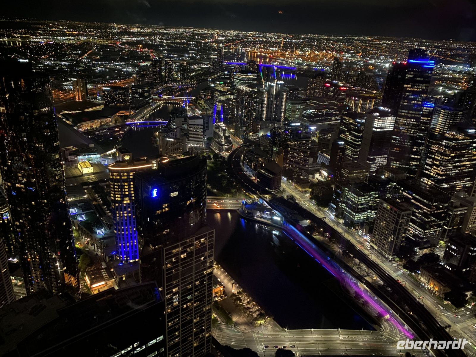 Melbourne bei Nacht vom Eureka Skydeck