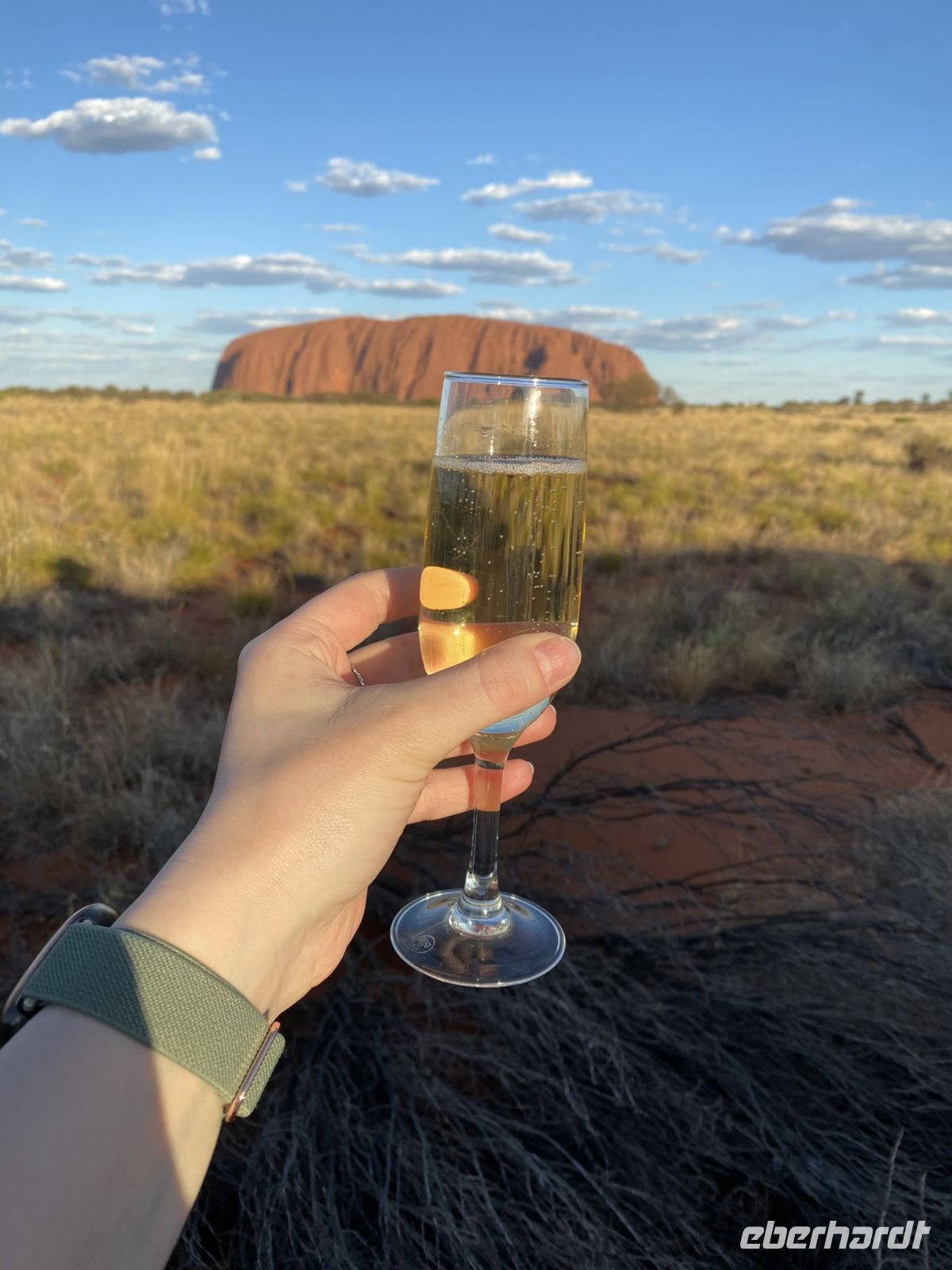 Sonnenuntergang mit Sekt am Uluru