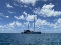 Boot im im Südpazifik