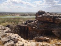 Blick auf Aboriginal Dorf im Arnhelmland