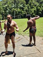 Vorführung Speerwerfen