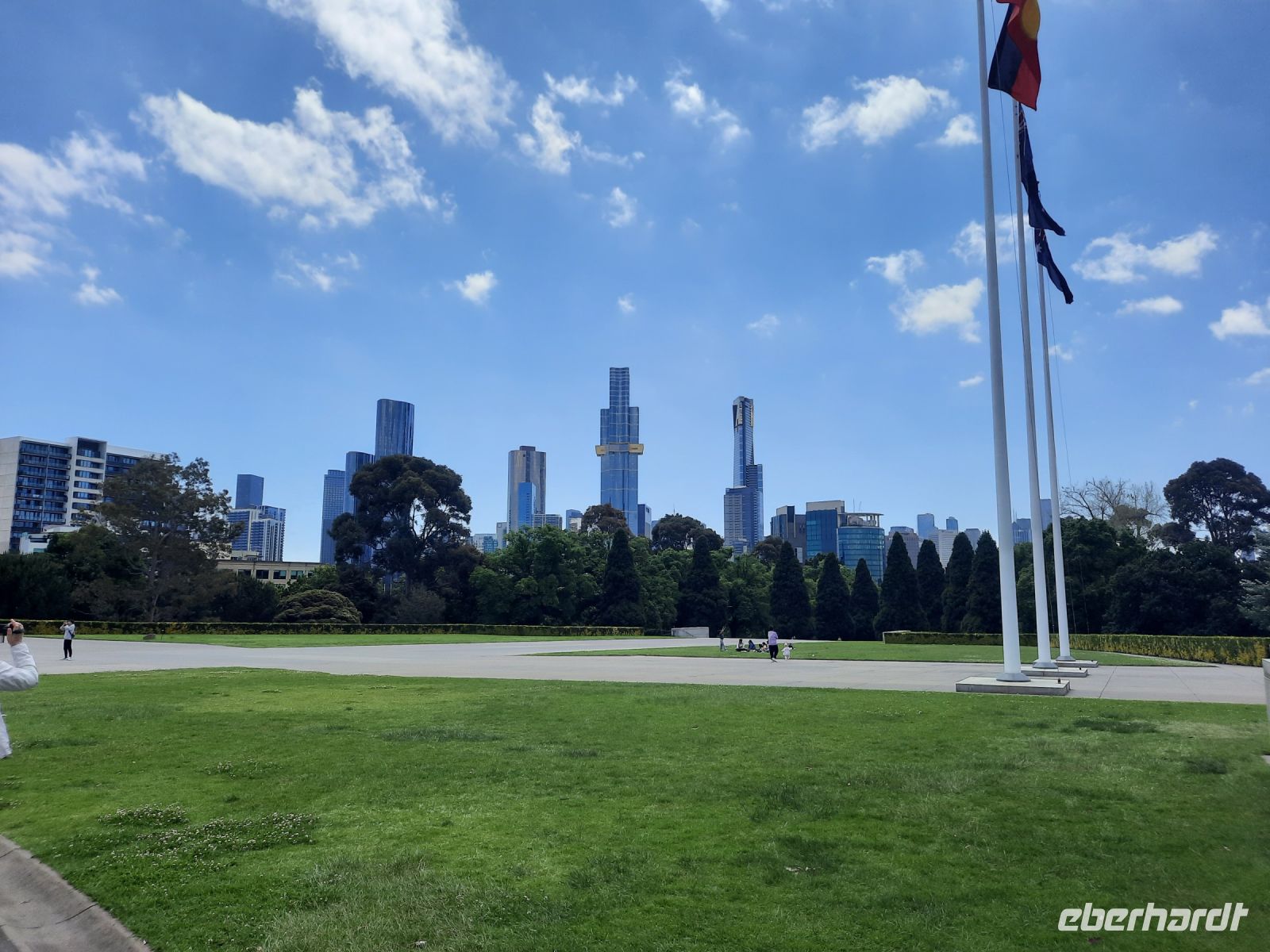 Blick auf die Skyline Melbournes