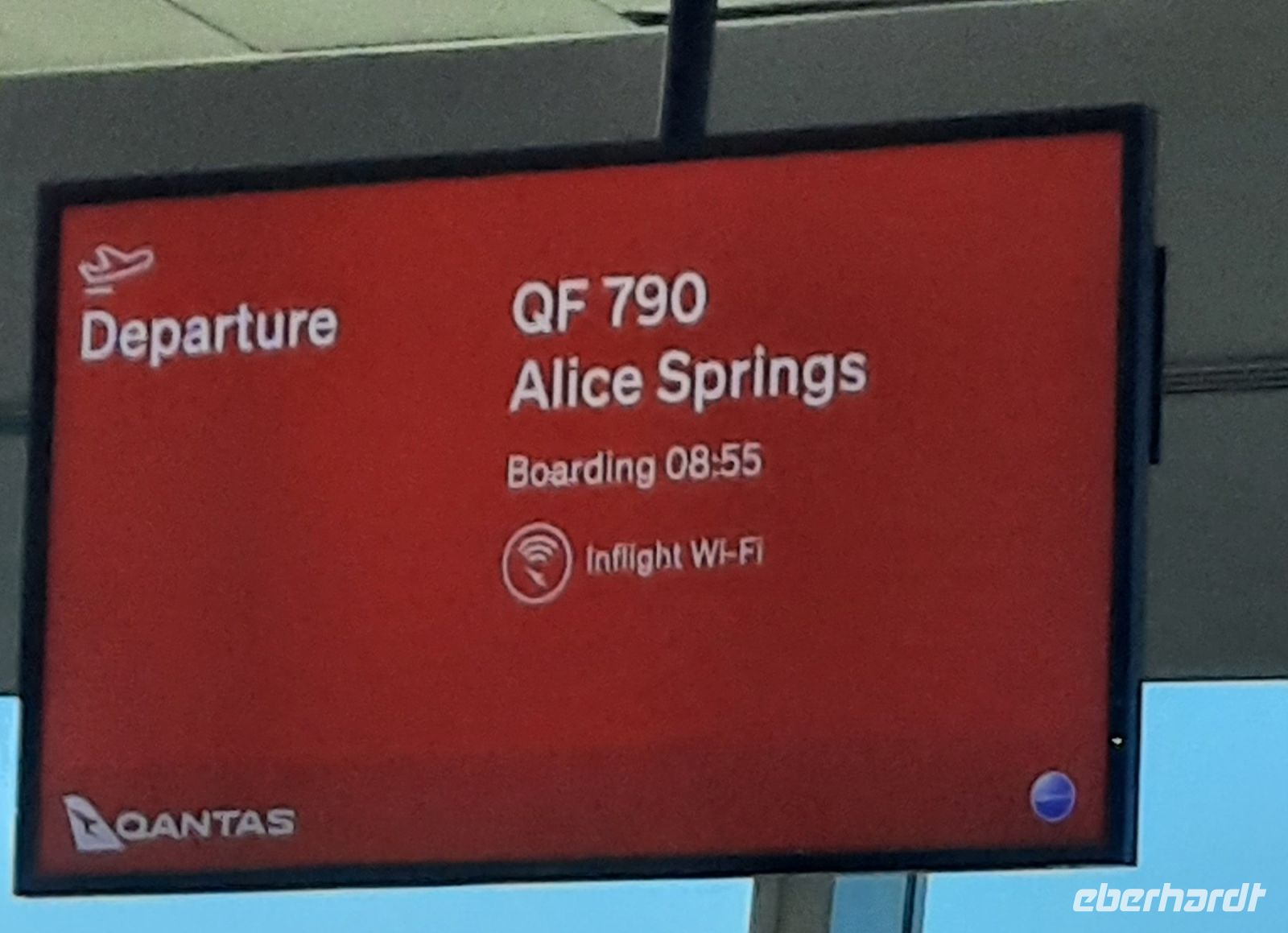 Flug mit Quantas nach Alice Springs