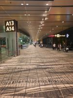zurück in Singapur auf dem riesigen Flughafen Changi