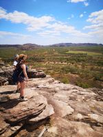 Blick auf Aboriginal Dorf im Arnhelmland