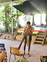 Vorführung des Didgeridoo