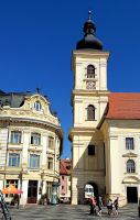 Katholische Kirche. Stadtspaziergang in Sibiu (Hermannstadt). Rundreise Rumänien und Bulgarien.  &ndash; &copy; Martina Wegener (Eberhardt TRAVEL)