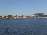 Blick auf Klaipeda von der Fähre