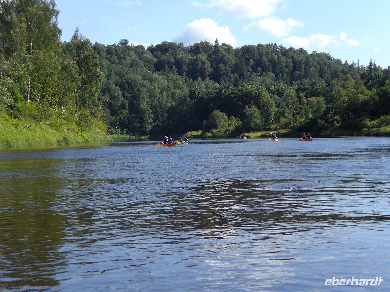 Kanufahrt auf der Gauja im Nationalpark Gauja