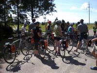 Radreisegäste auf der Insel Muhu