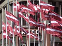 Beflaggung in Lettland zum 1. Mai