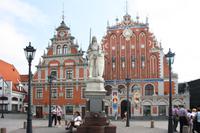 Roland-Statue und Schwarzhäupterhaus in Riga