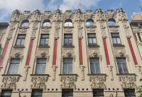 Jugendstilfassade der Alberta Iela Straße