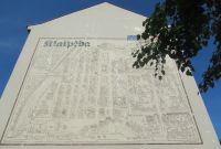 Klaipeda - Karte der Stadt auf der Mauer