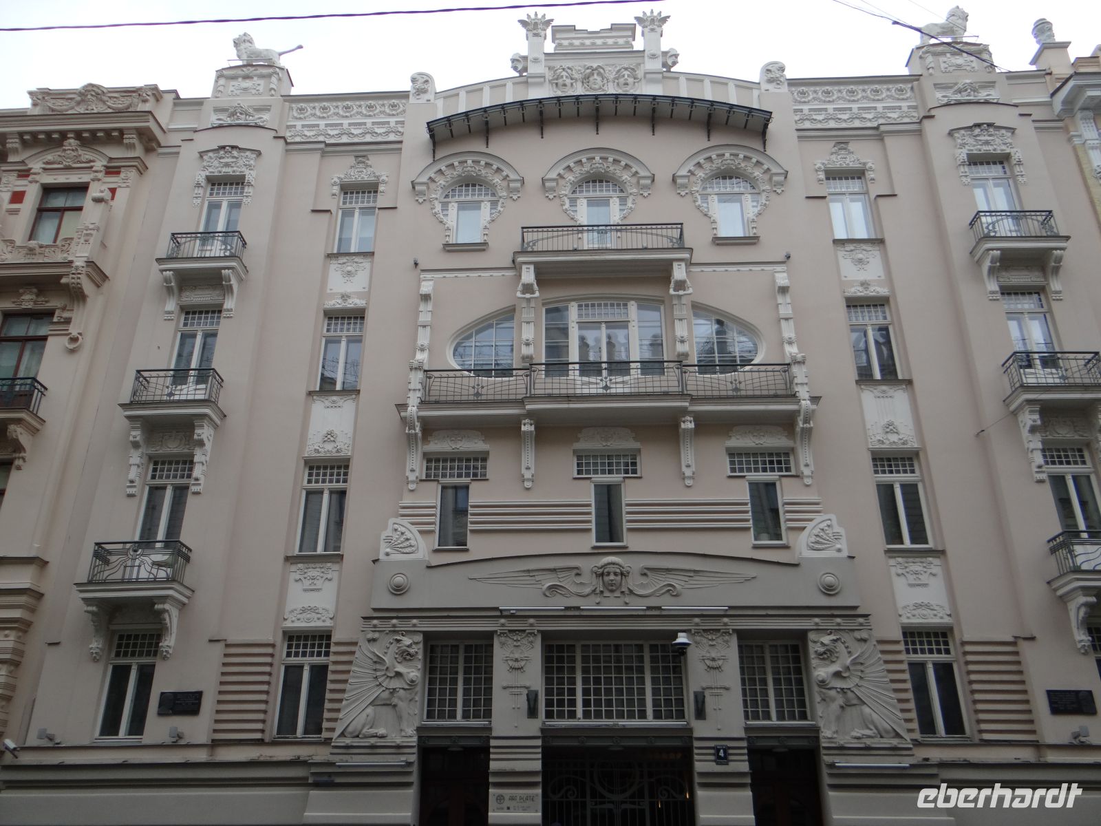 Riga, Jugendstilviertel. In diesem Haus wohnte der Architekt Eisenstein.