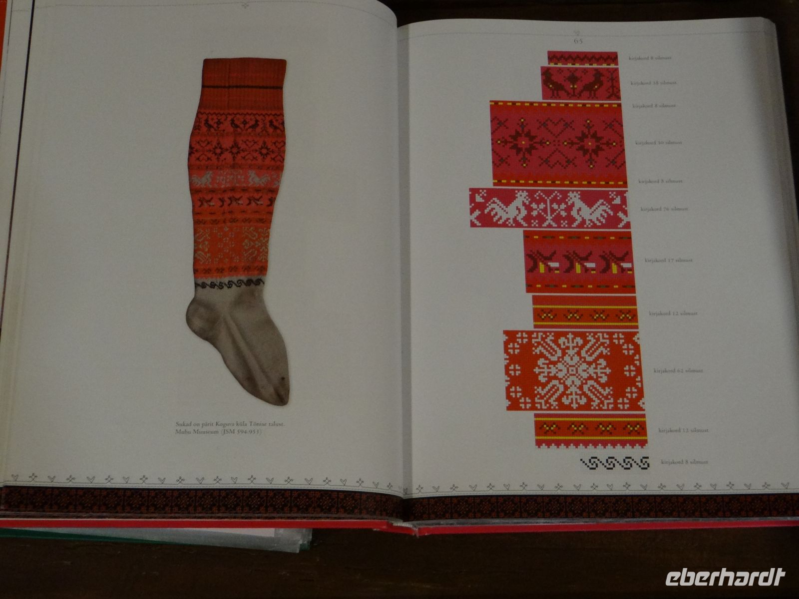  Koguva, Freilichtmuseum, Strickmuster für traditionelle Strümpfe