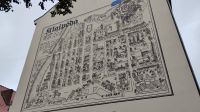 Stadtplan von Klaipėda auf Hauswand 