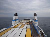 Ein letzter Blick vom Fährschiff auf die Weiten der Ostsee
