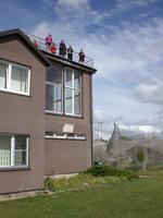 Radreisegäste auf dem Dach der Vogelwarte von Vente