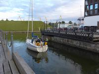 Litauen, Kleipeda, Drehbrücke zum Yachthafen