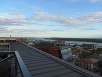 Litauen, Kleipeda, Blick vom Amberton Hotel  zum Haff