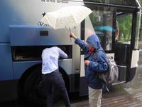 Ernesto sucht einen Regenschirm