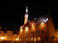Rathausplatz in Tallinn bei Nacht