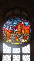 Die Burg von Trakai dargestellt in Buntglas