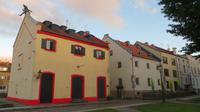 Haus mit lustigem Schornsteinfeger in Klaipeda