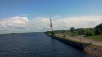 Riga, Fernsehturm auf Zakusala (deutsch Hasenholm)