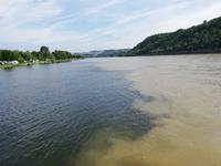 Rückreise , Pause in Koblenz am Deutschen Eck, Zusammenfluss Mosel und Rhein