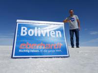 Auf dem Salzsee Uyuni in Bolivien