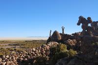 Steingarten am Vulkan Thunupa auf dem Salar de Uyuni