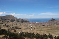 Blick auf Copacabana am Titicacasee