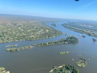 Simbabwe - Victoria Falls - mächtiger Sambesi von oben