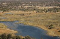 Flug über das Okavango-Delta