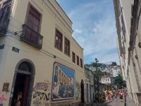 Gasse zur Treppe Selaron in Rio de Janeiro im Viertel Lapa 