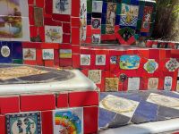 Die Selaron-Treppe im Viertel Lapa in Rio de Janeiro mit Kacheln aus der ganzen Welt @Anette Rietz