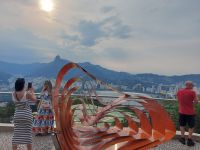 Blick vom Zuckerhut auf den Corcovado mit Christus-Statue @Anette Rietz