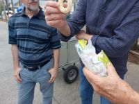 Verkostung eines typischen Snacks in Rio de Janeiro.